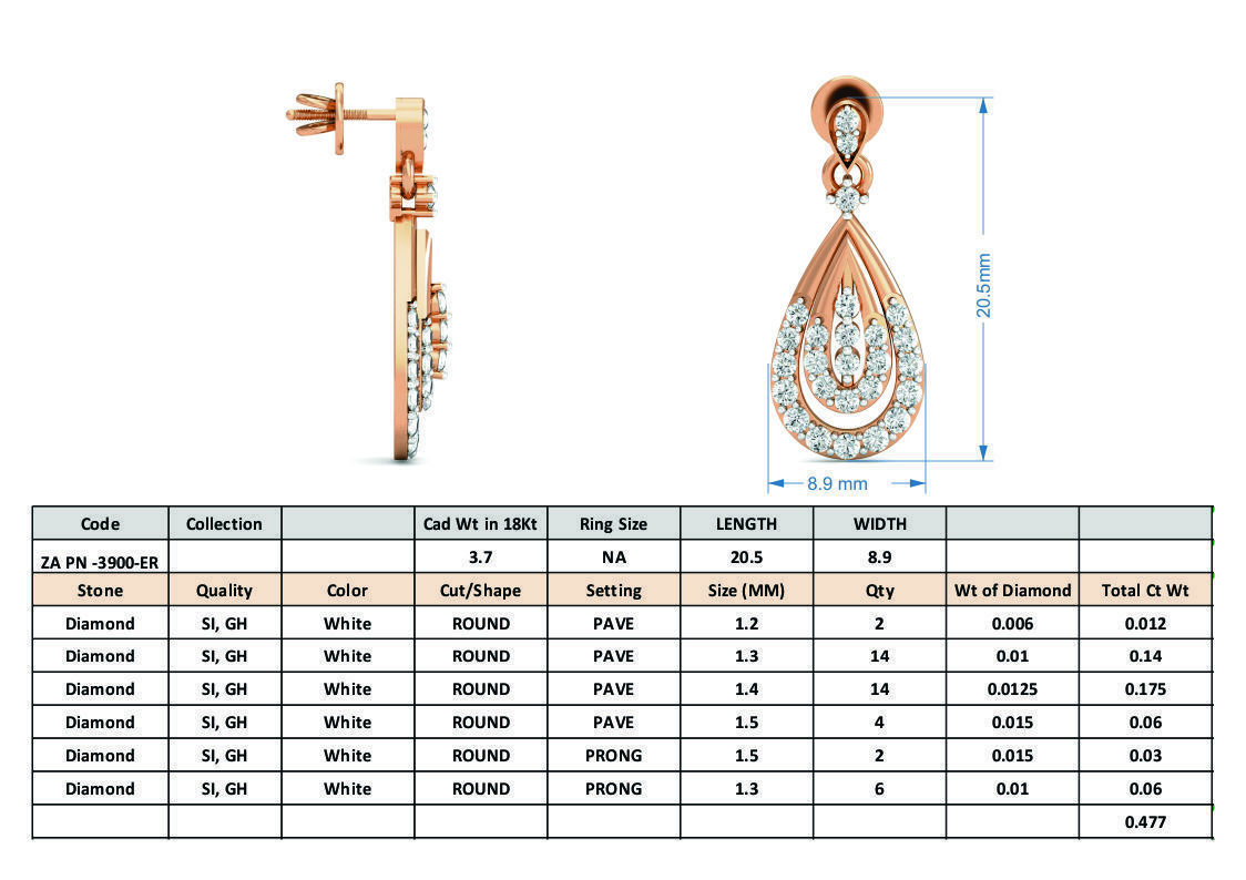 Women pendant-earrings set 3dm stl render detail 3D print model_7