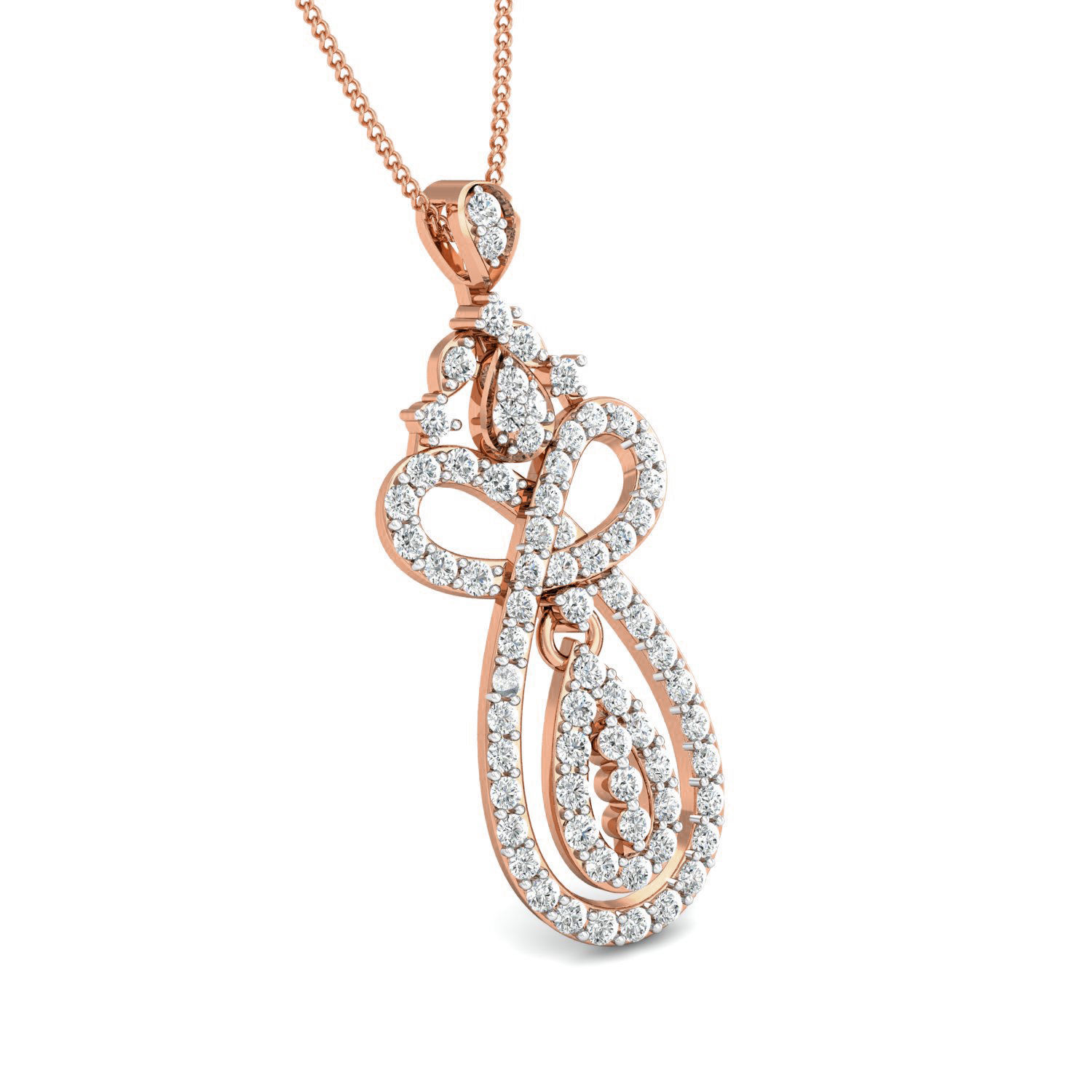 Women pendant-earrings set 3dm stl render detail 3D print model_3