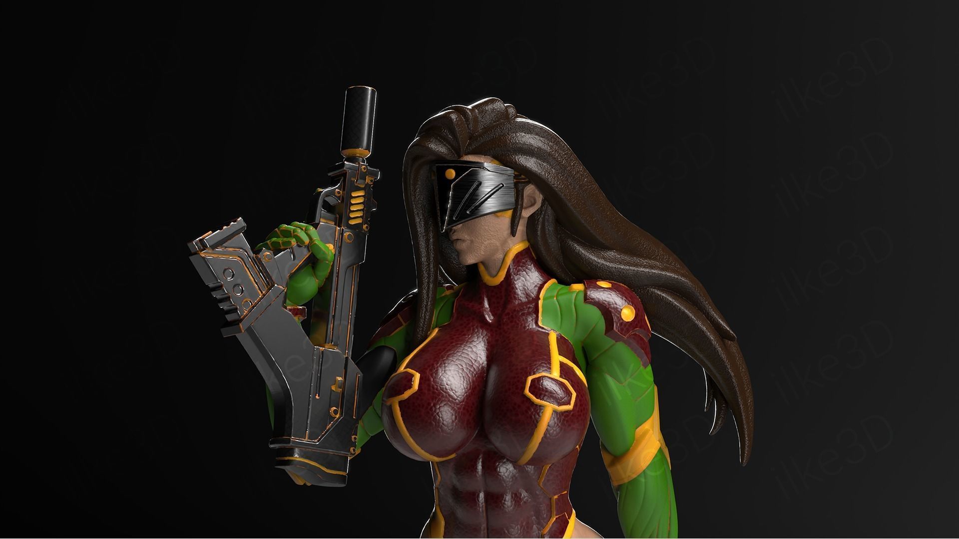 Hawkgirl woman on table 3D print model_2