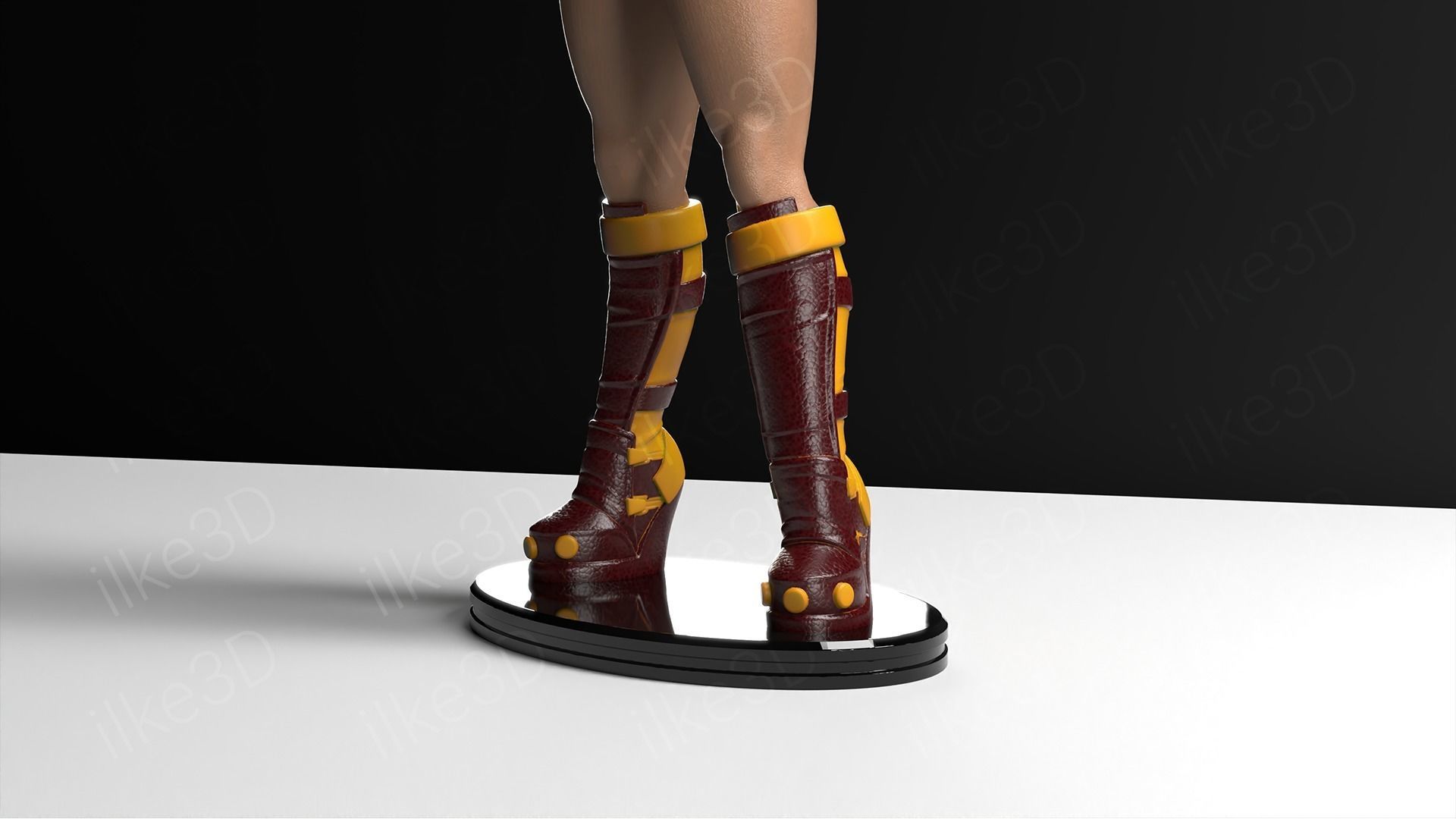Hawkgirl woman on table 3D print model_11