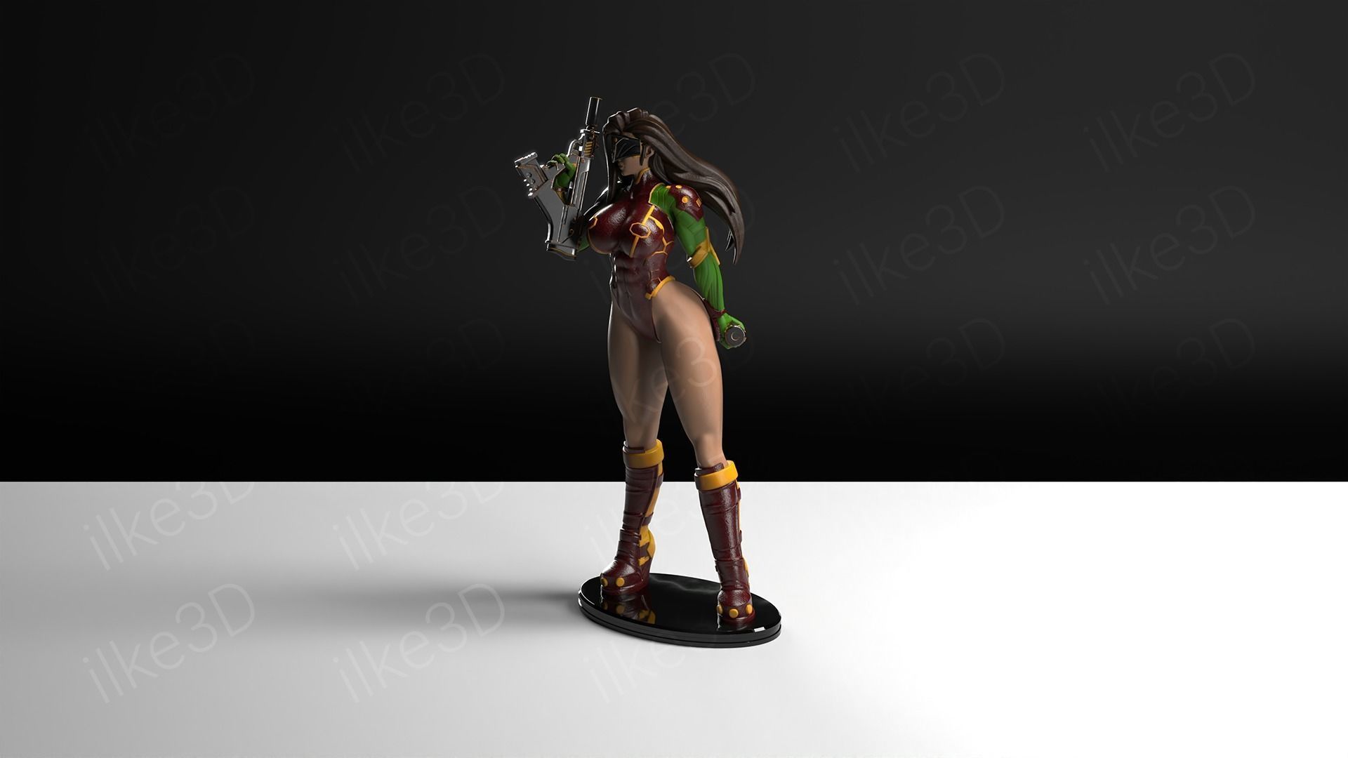 Hawkgirl woman on table 3D print model_28