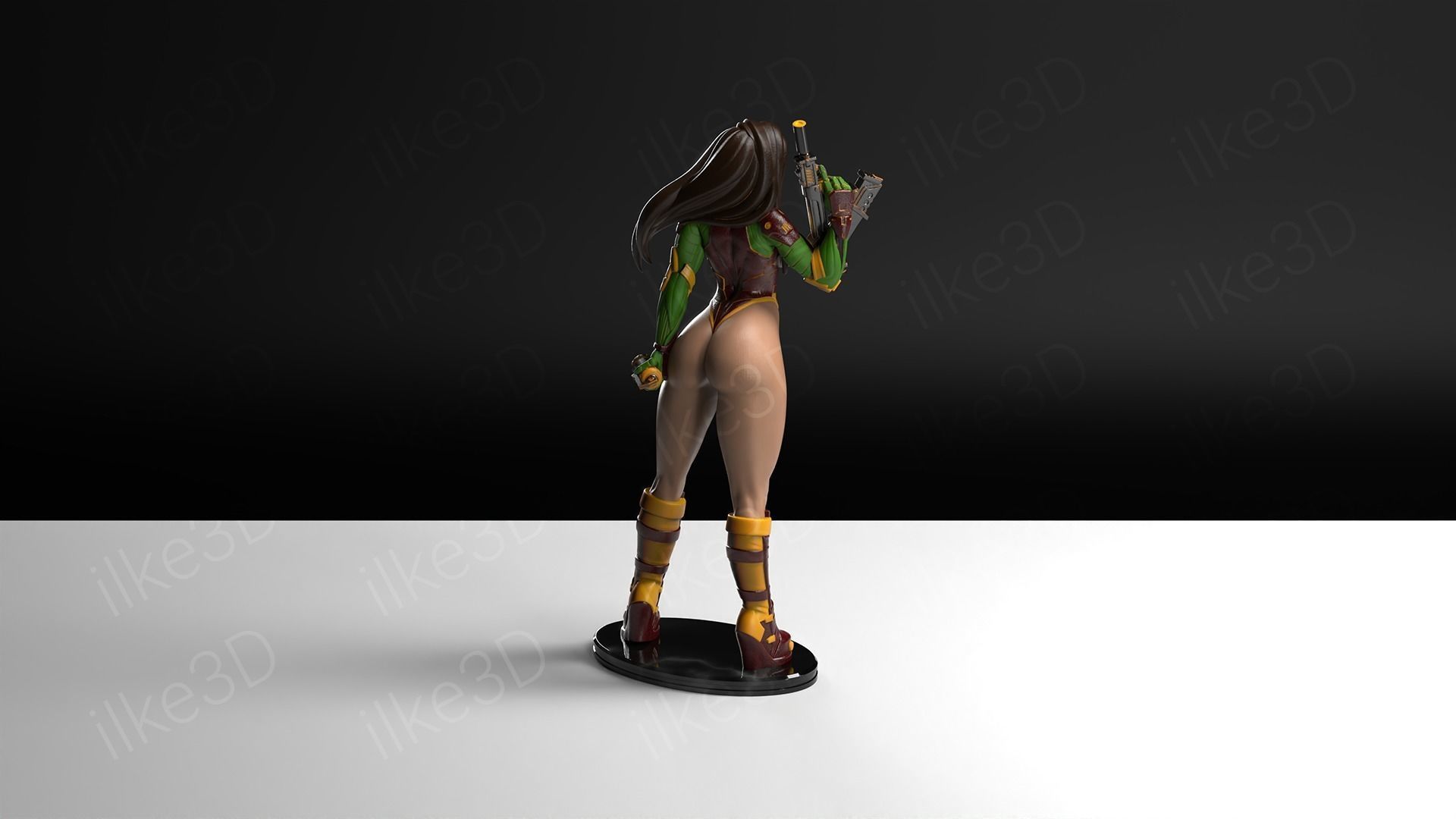 Hawkgirl woman on table 3D print model_21