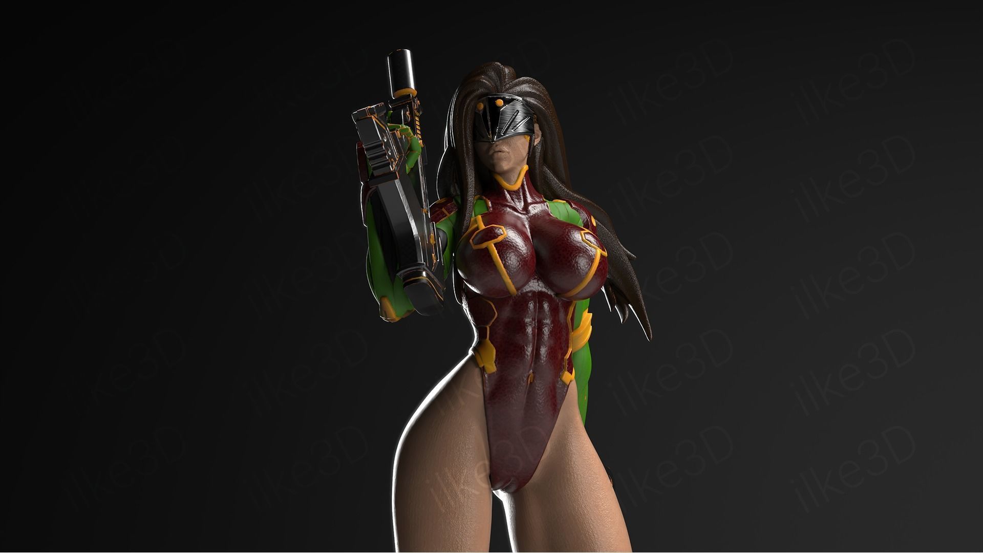 Hawkgirl woman on table 3D print model_4