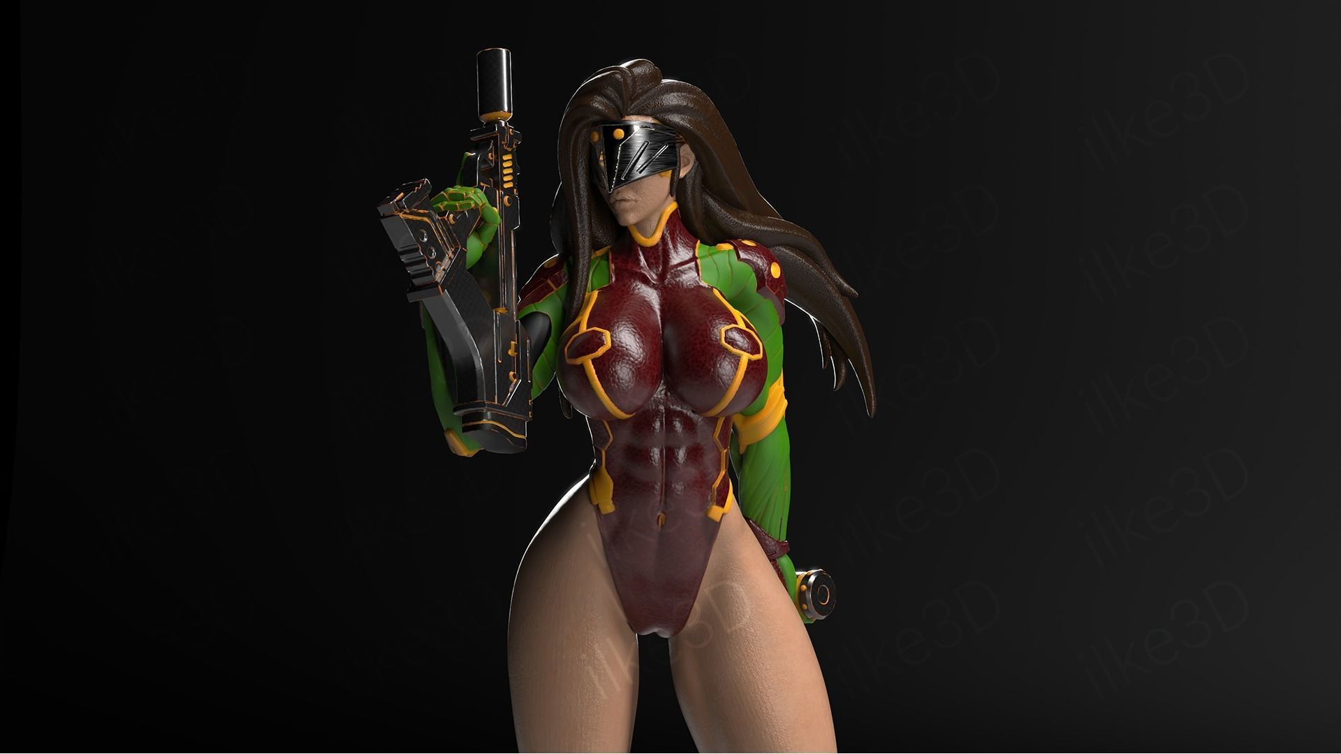 Hawkgirl woman on table 3D print model_3
