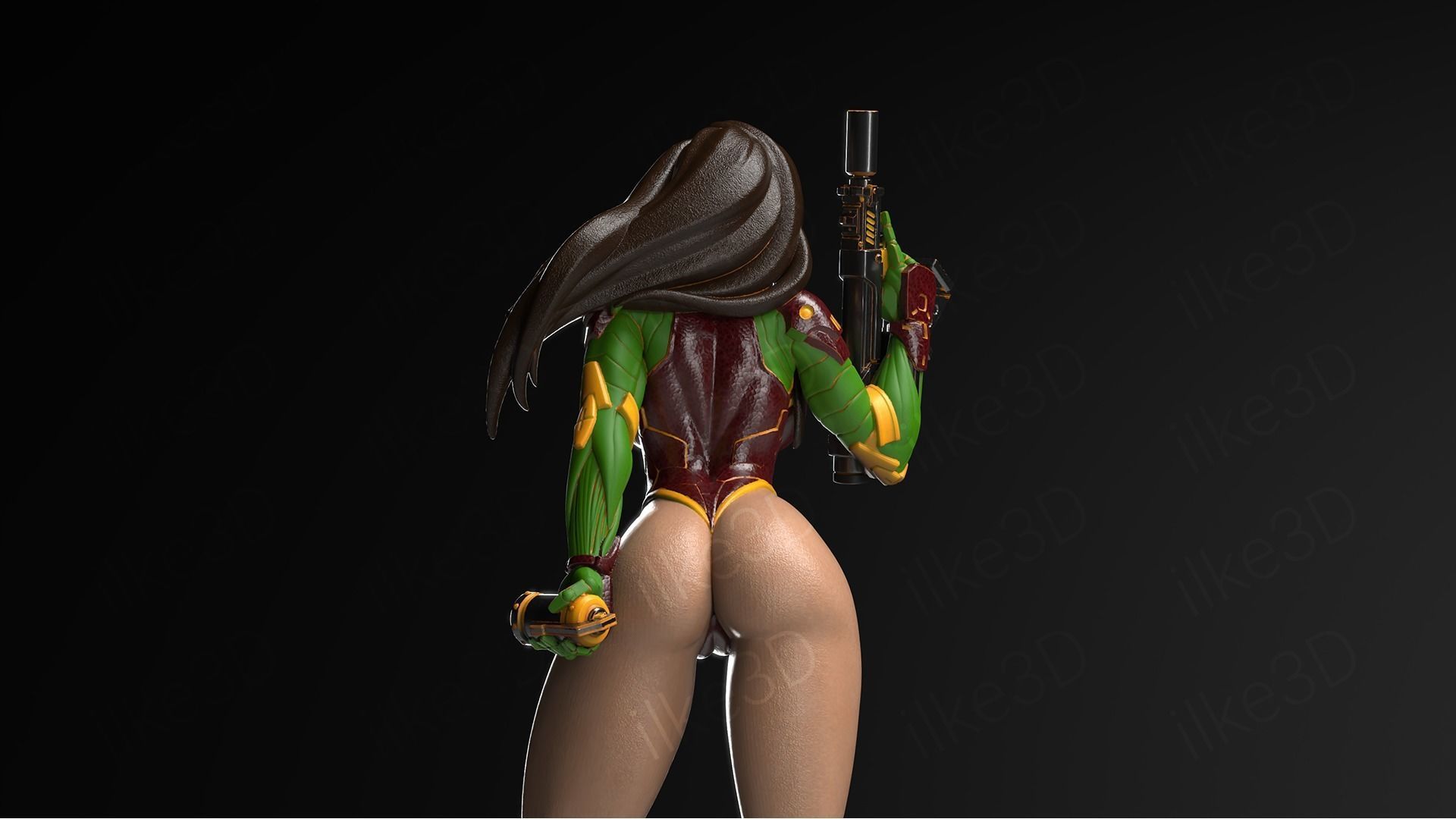 Hawkgirl woman on table 3D print model_7