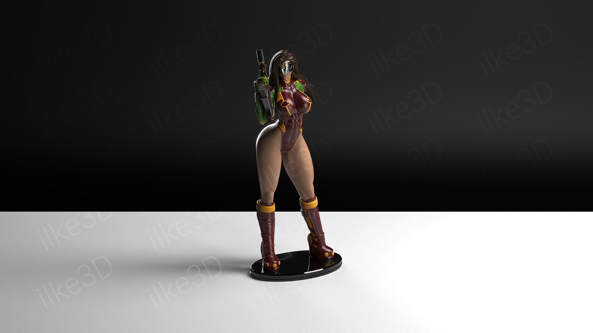 Hawkgirl woman on table 3D print model_15