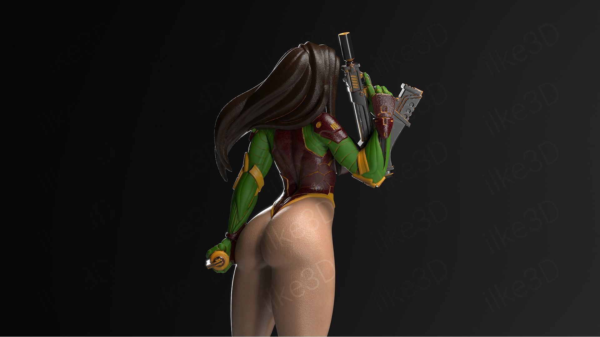 Hawkgirl woman on table 3D print model_9