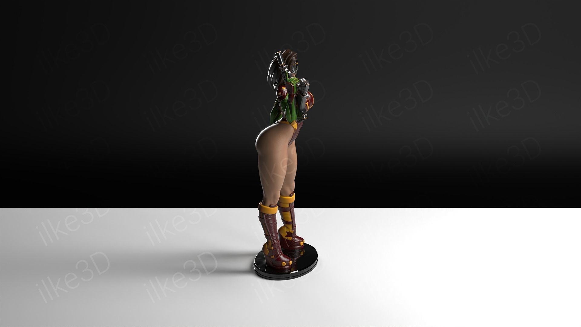 Hawkgirl woman on table 3D print model_17