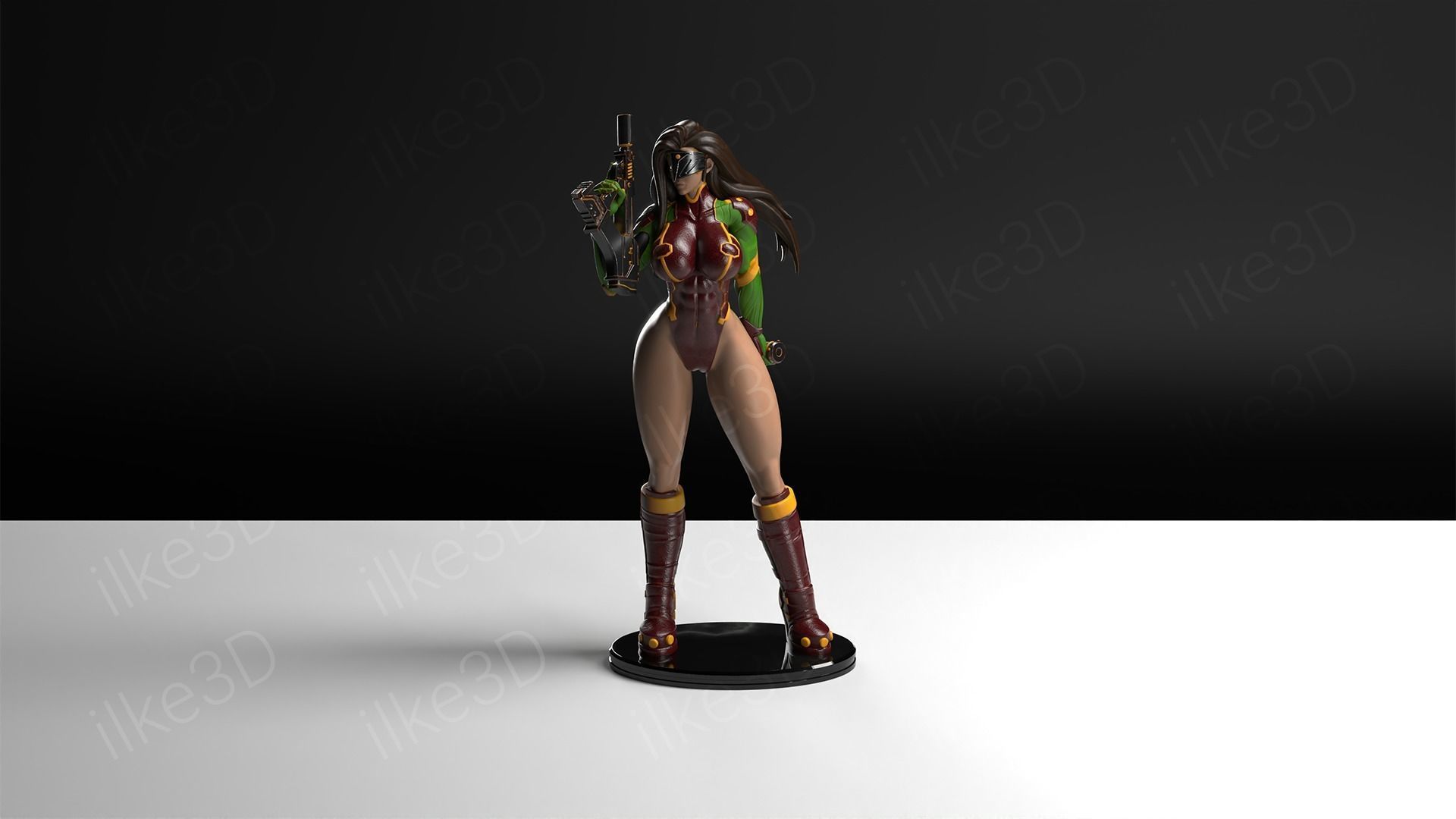 Hawkgirl woman on table 3D print model_12