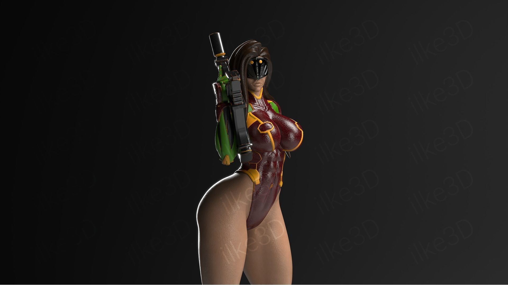 Hawkgirl woman on table 3D print model_5