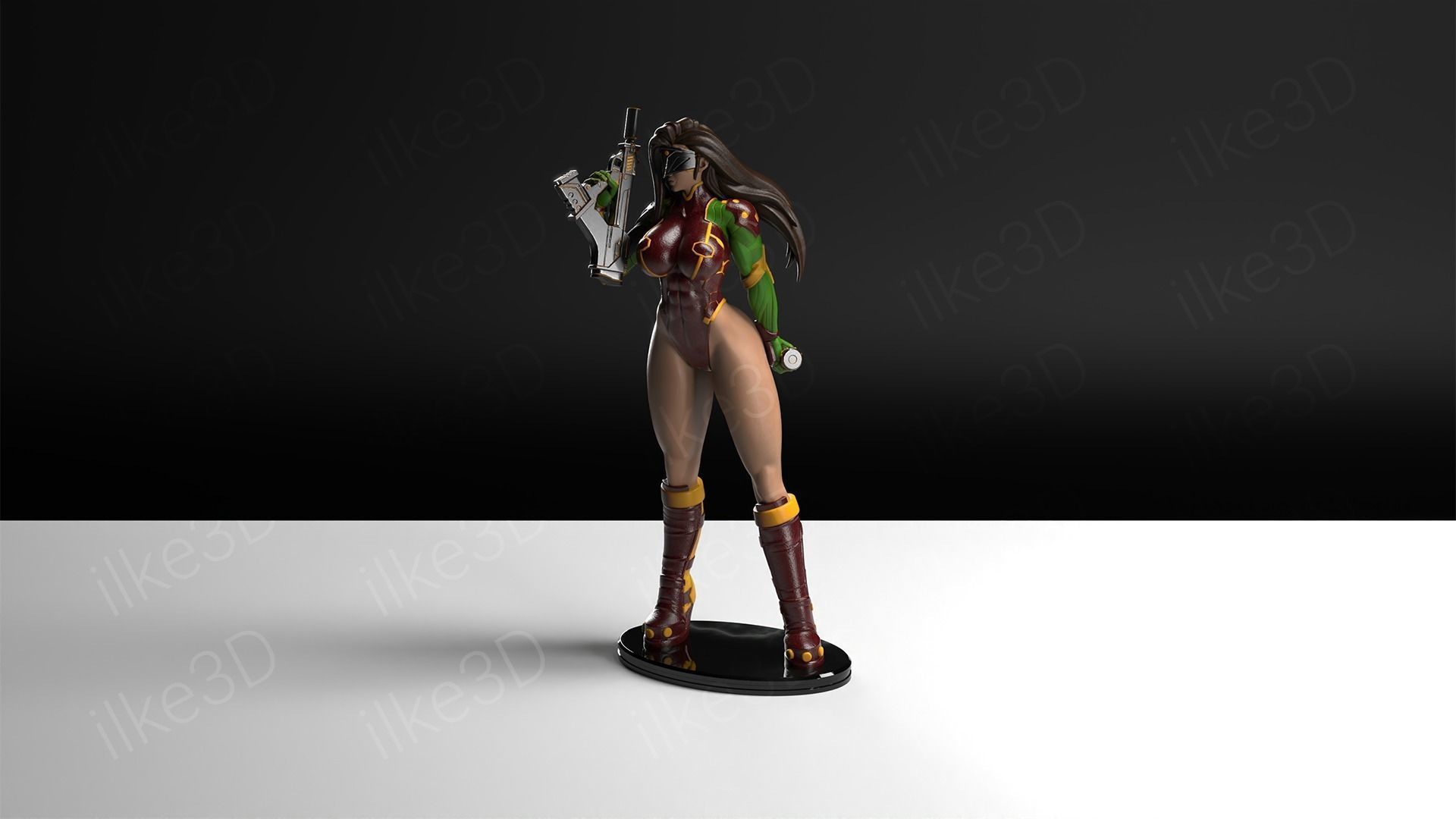 Hawkgirl woman on table 3D print model_29