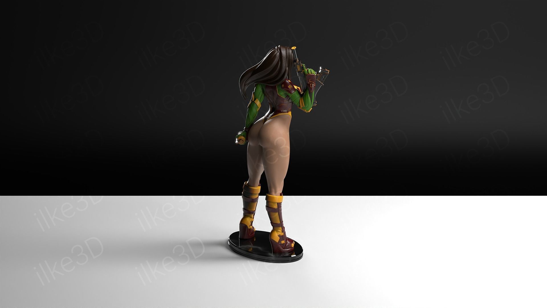 Hawkgirl woman on table 3D print model_20
