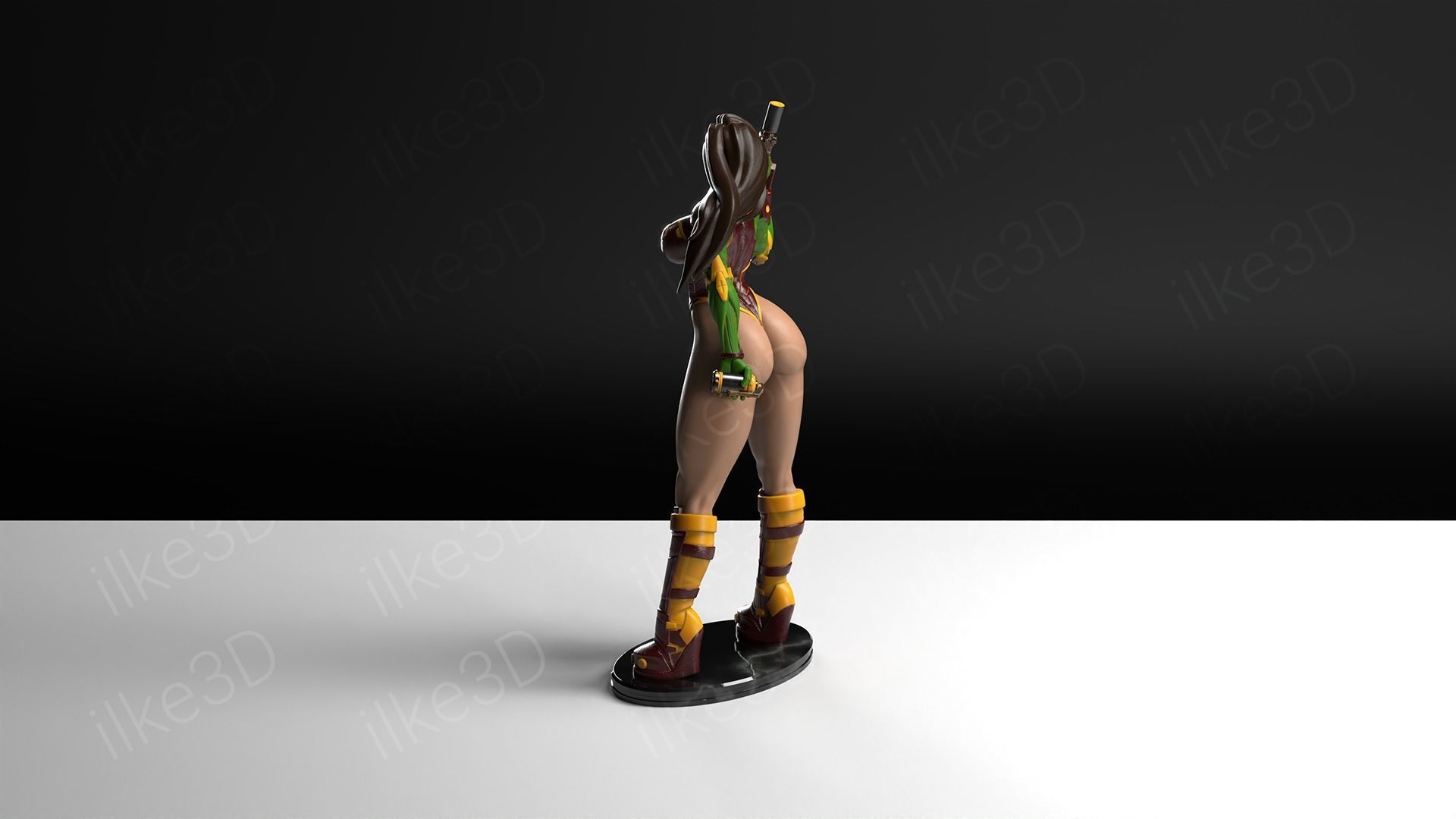 Hawkgirl woman on table 3D print model_25