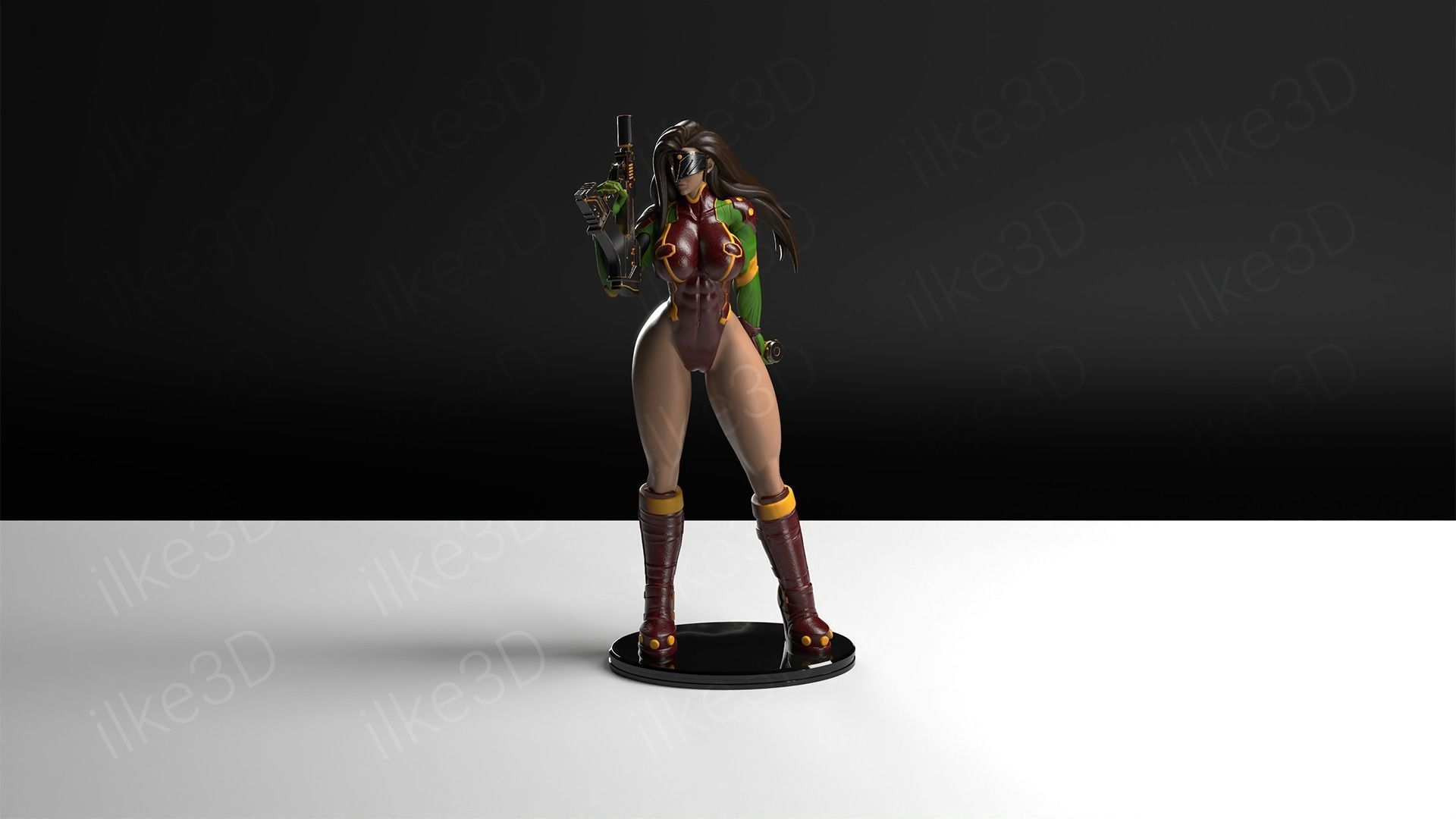 Hawkgirl woman on table 3D print model_13
