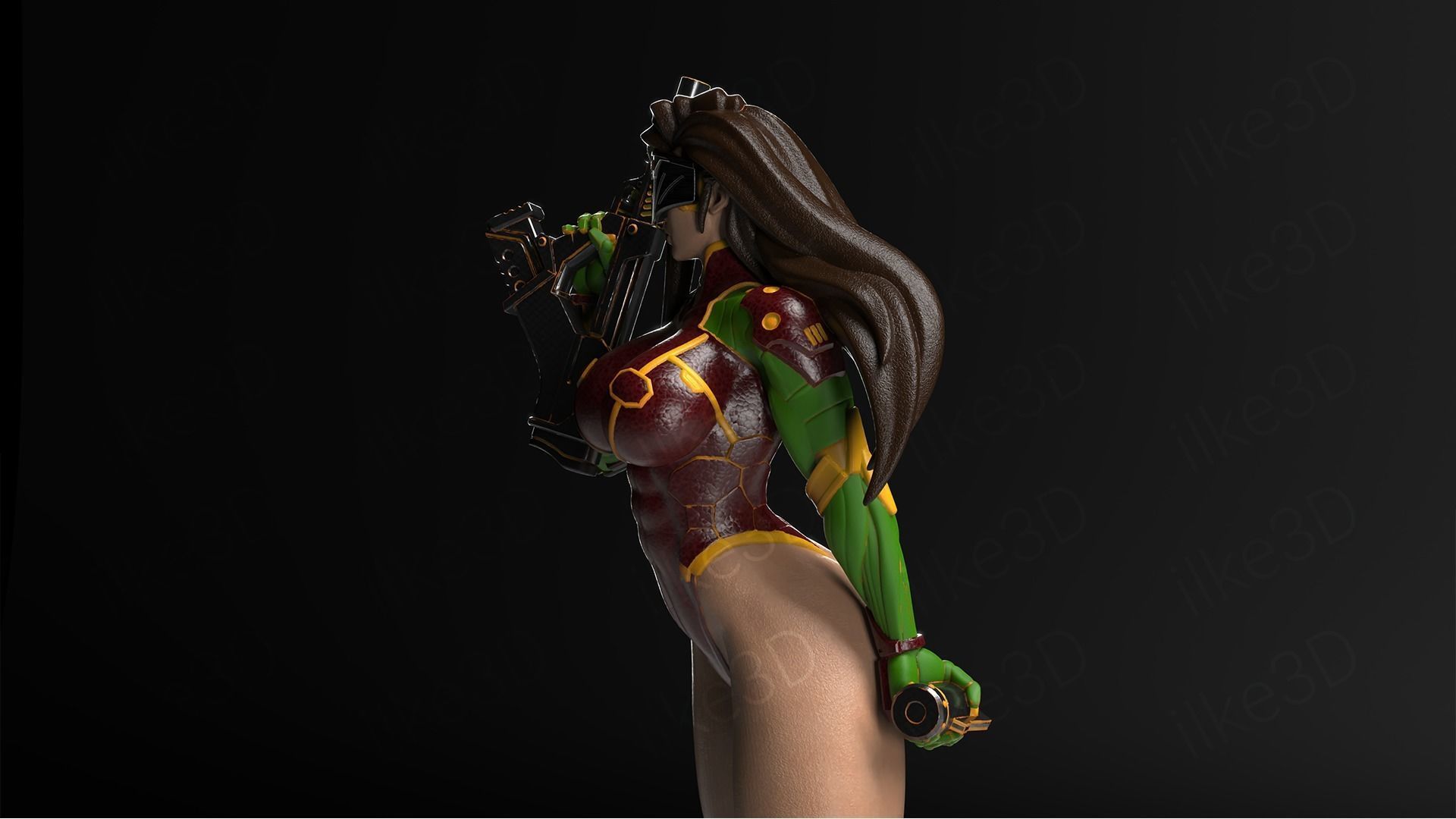 Hawkgirl woman on table 3D print model_8