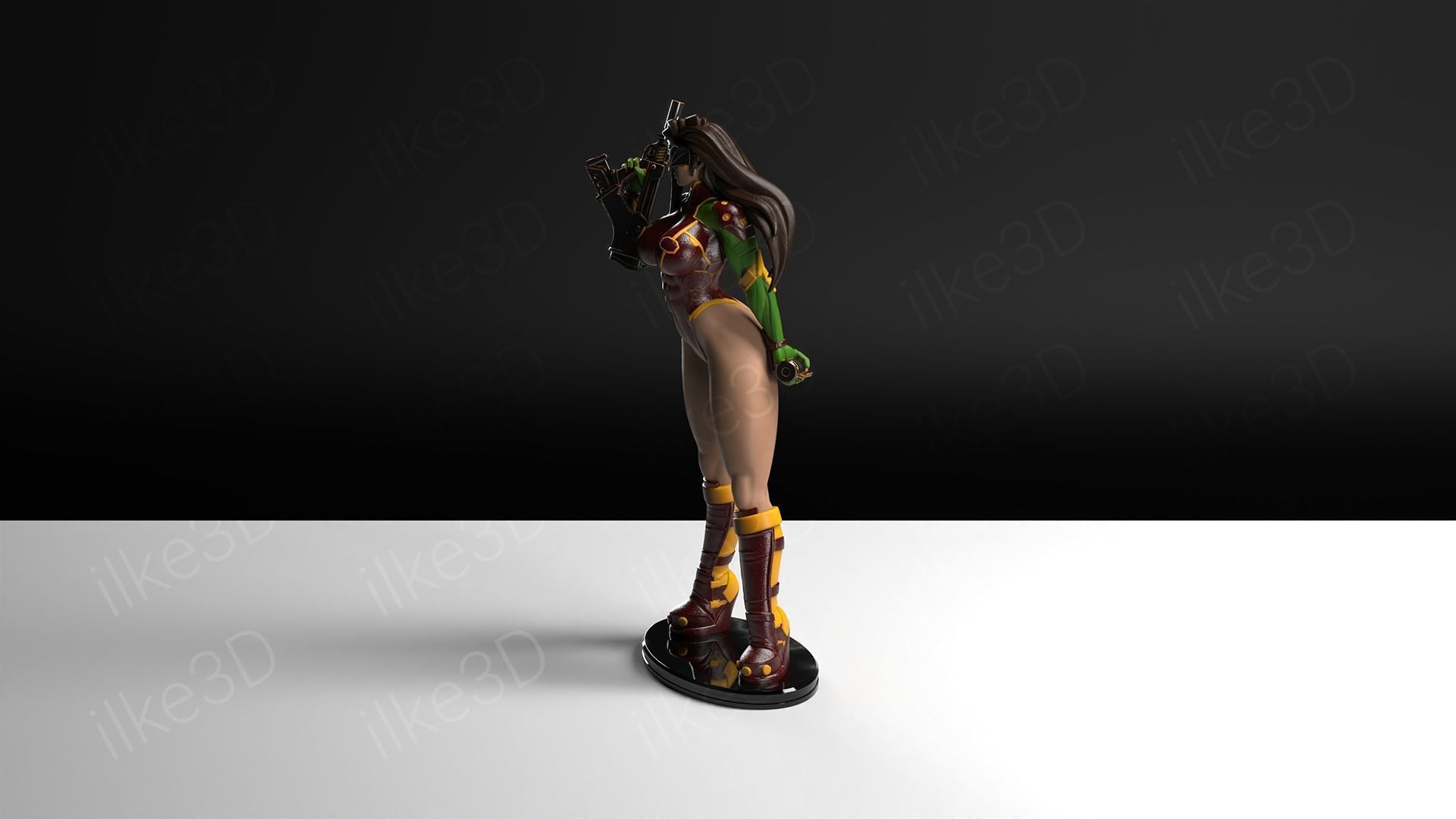 Hawkgirl woman on table 3D print model_27