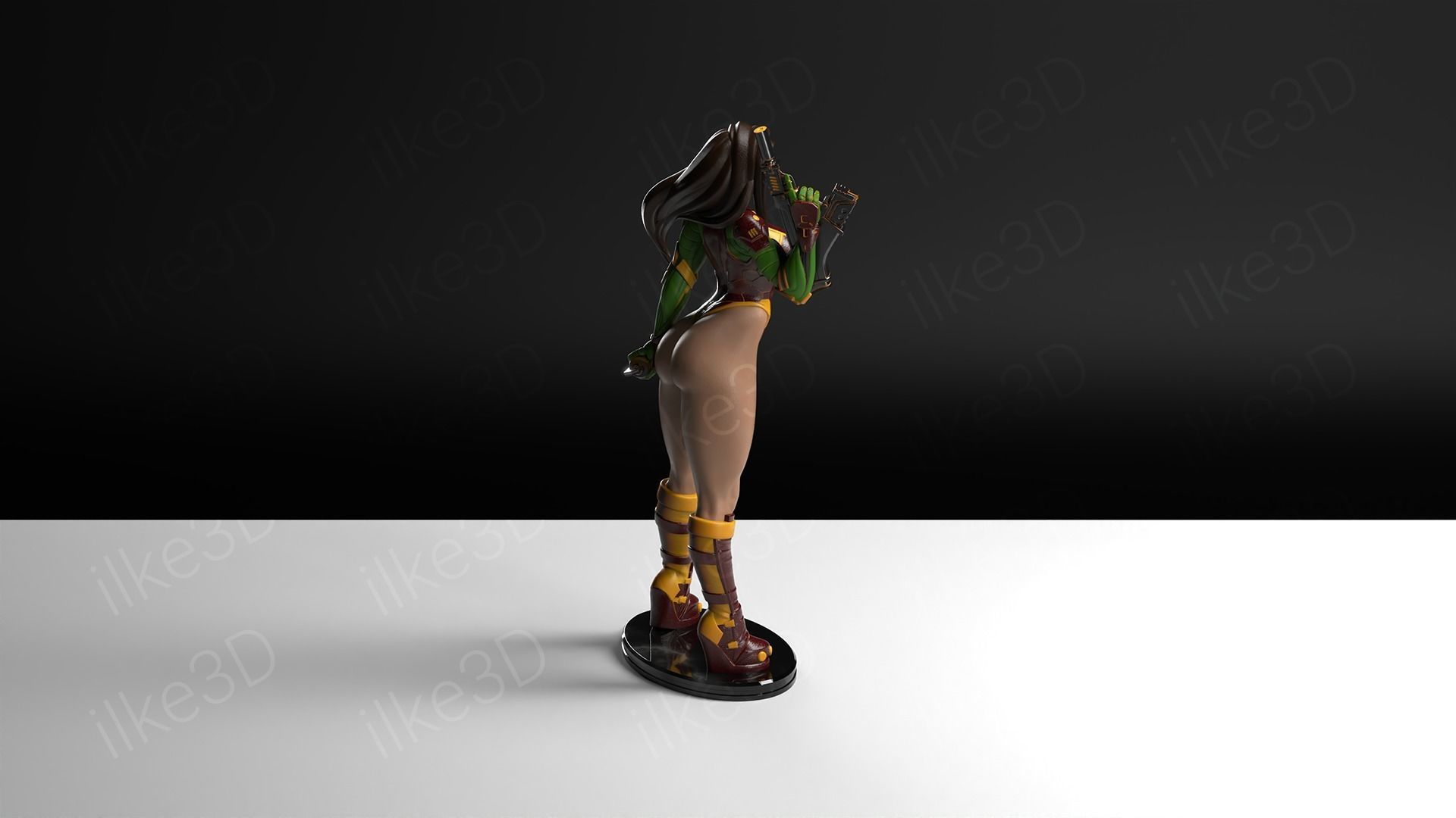 Hawkgirl woman on table 3D print model_19