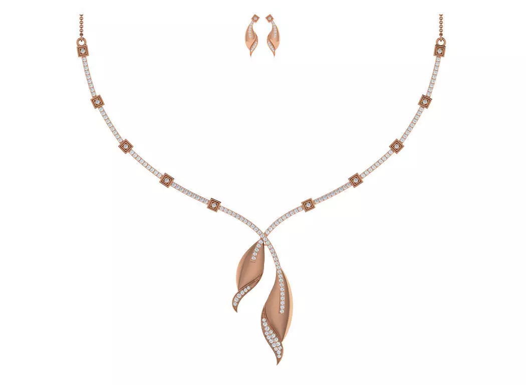 Women necklace-earrings set 3dm stl render detail 3D print model