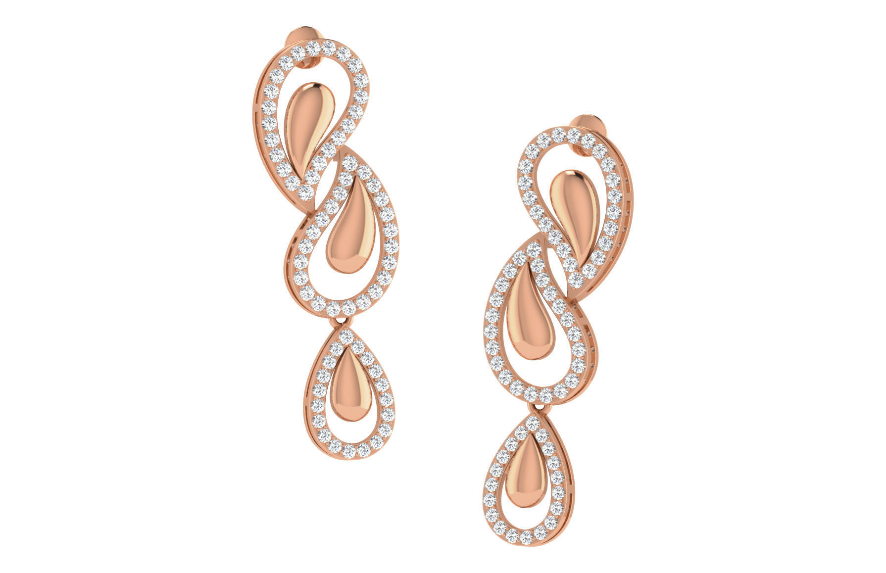 Women necklace-earrings set 3dm stl render detail 3D print model_1