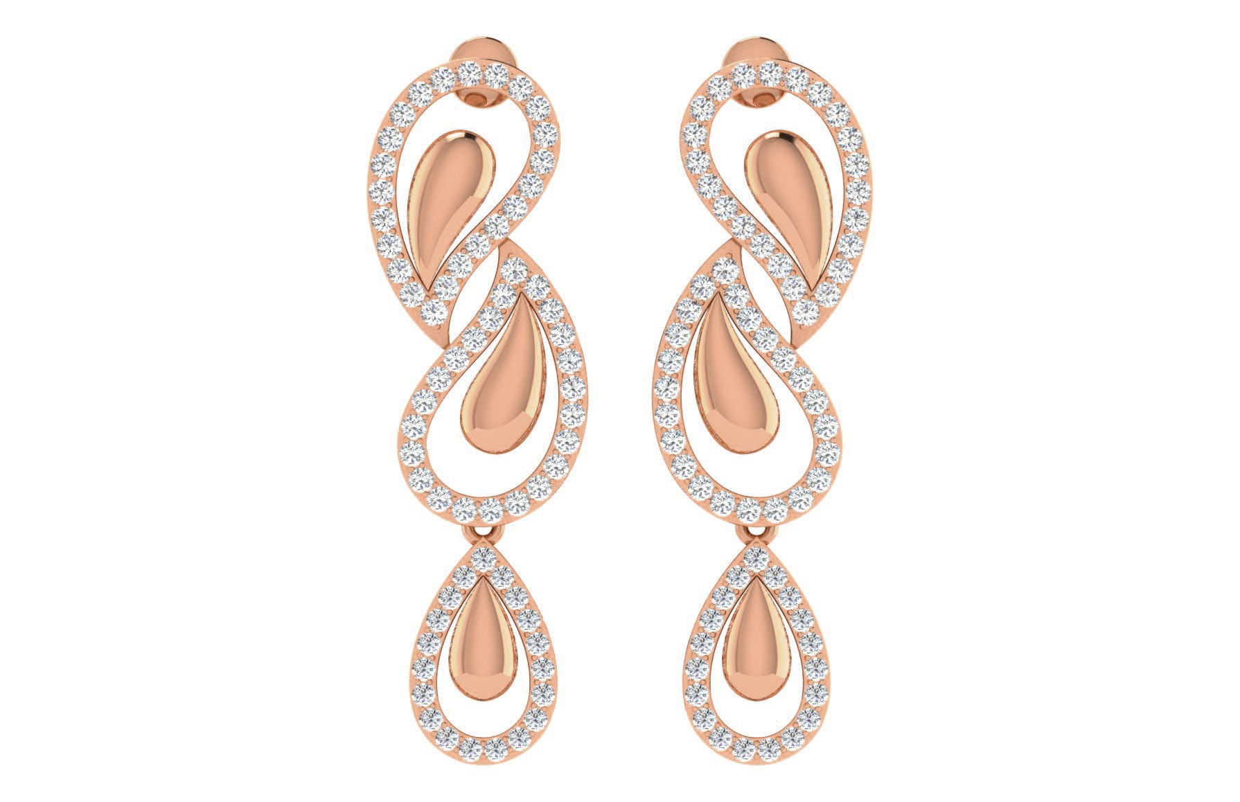 Women necklace-earrings set 3dm stl render detail 3D print model_2