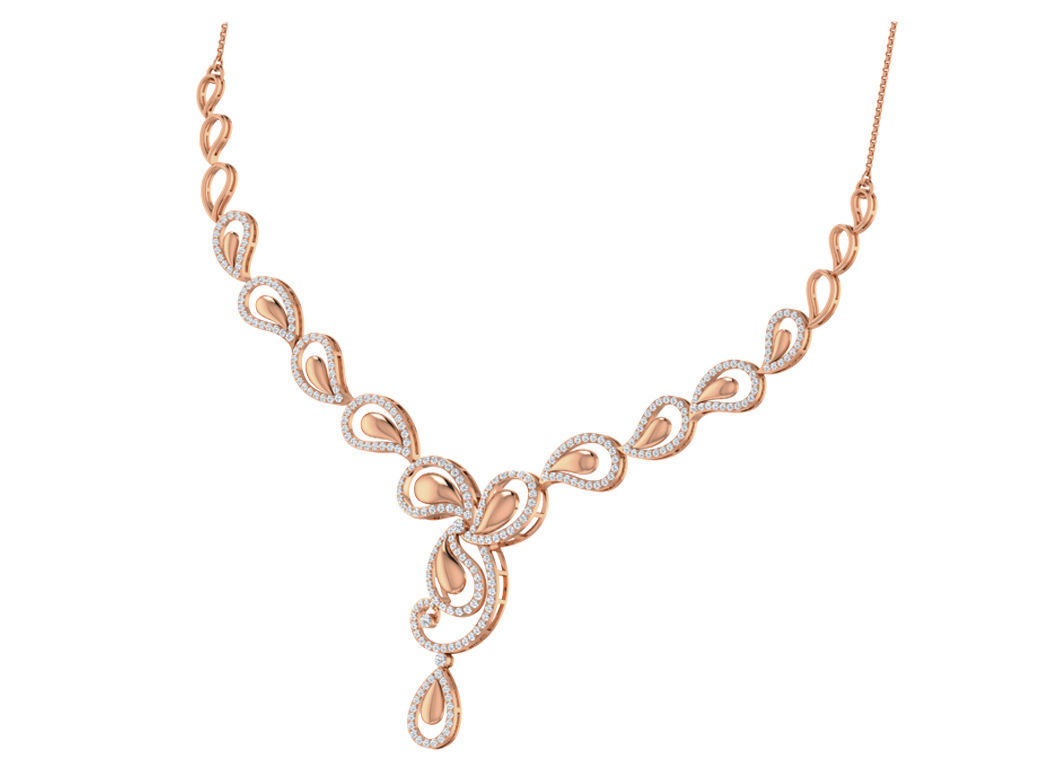 Women necklace-earrings set 3dm stl render detail 3D print model_5