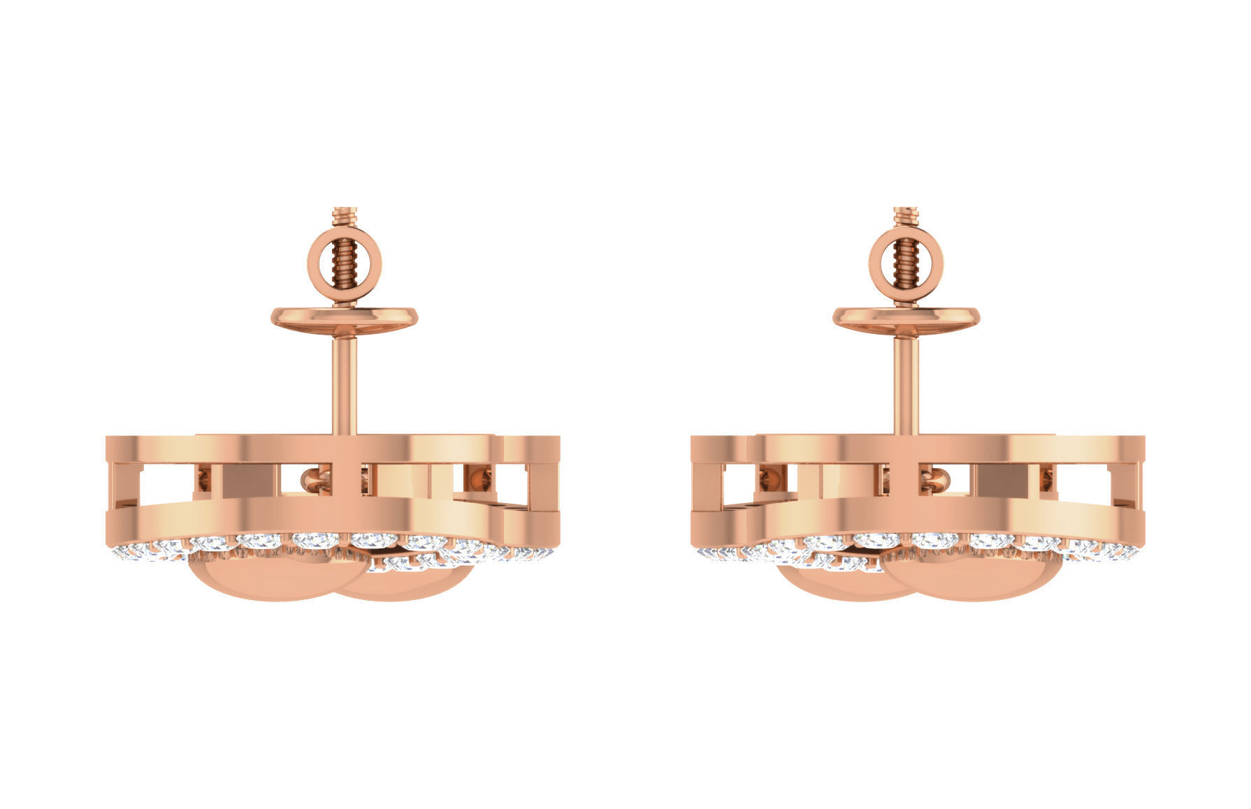 Women necklace-earrings set 3dm stl render detail 3D print model_4