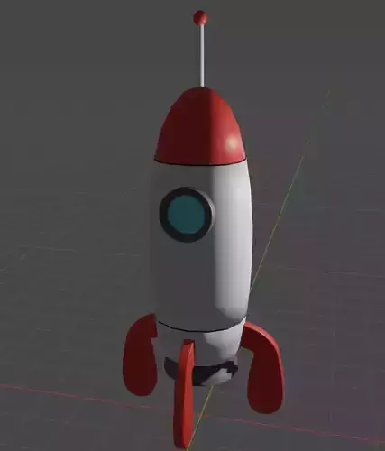 Toy Rocket White and Red