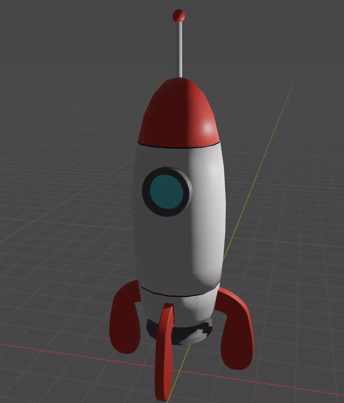 Toy Rocket White and Red Free 3D model
