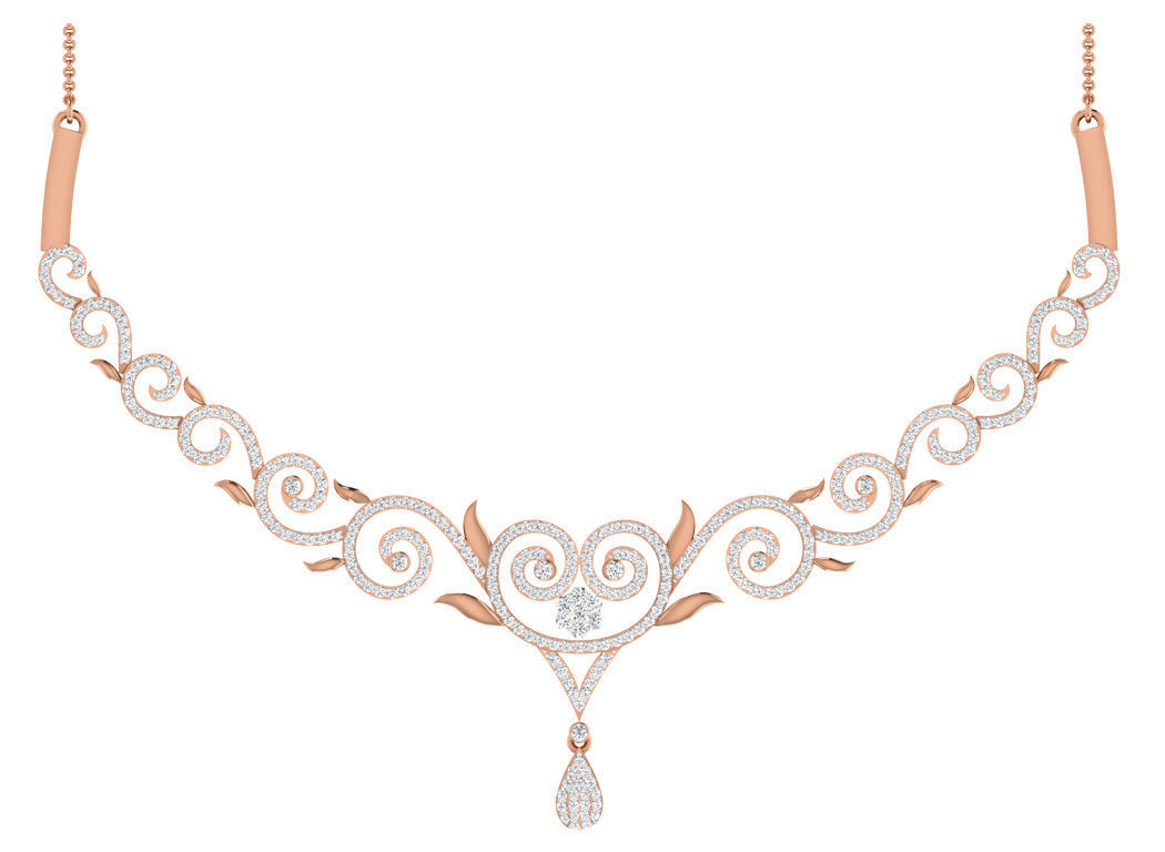 Women necklace-earrings set 3dm stl render detail 3D print model_6