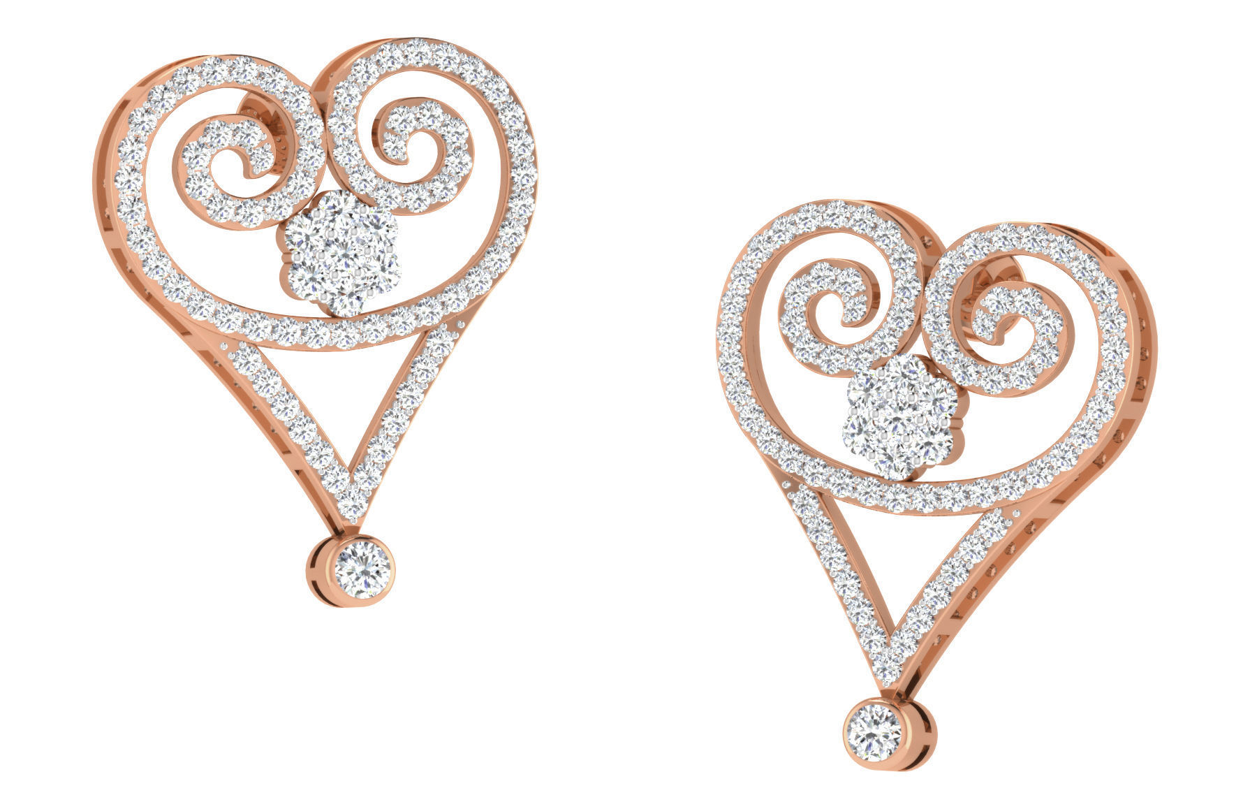 Women necklace-earrings set 3dm stl render detail 3D print model_1