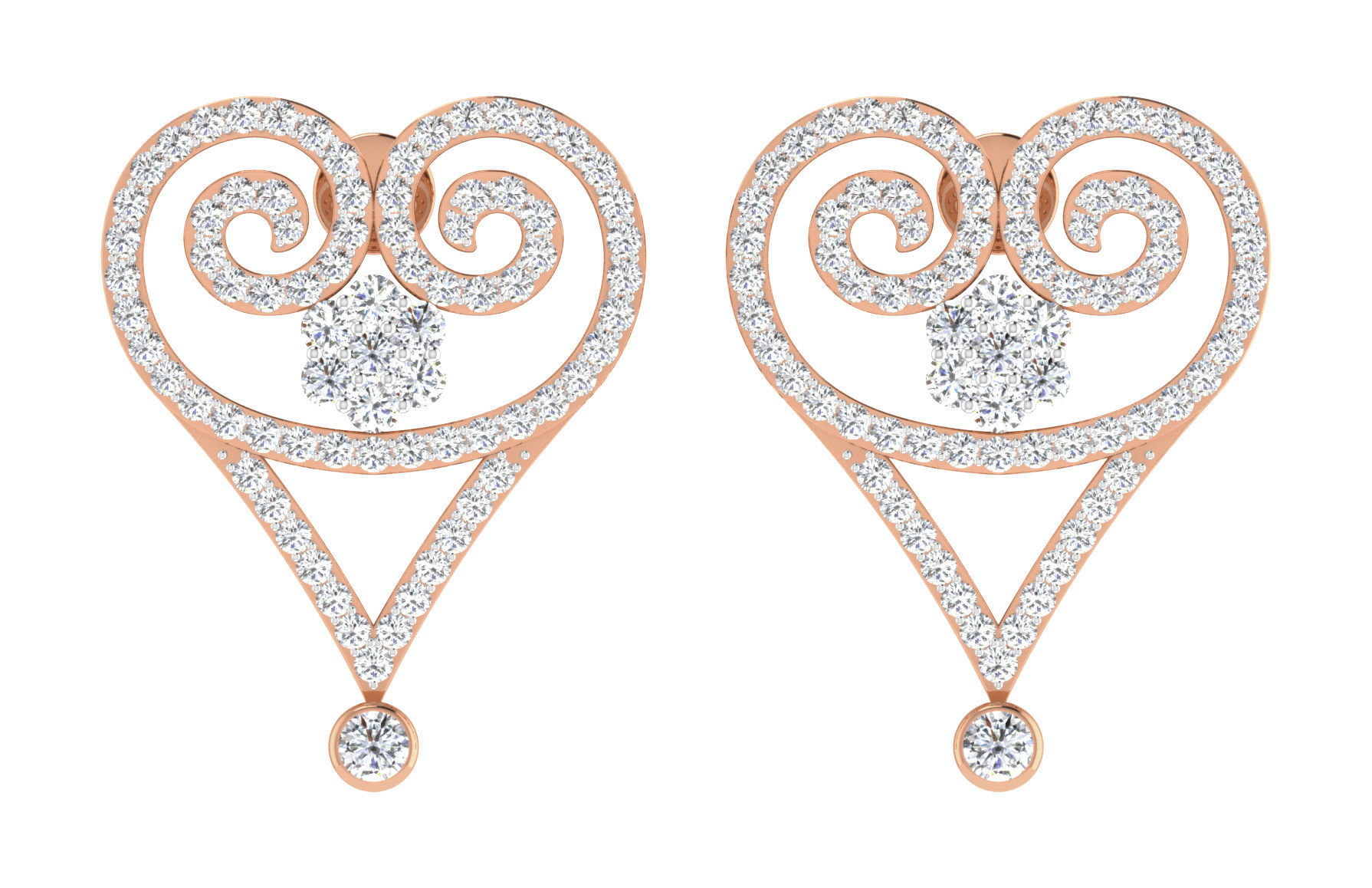 Women necklace-earrings set 3dm stl render detail 3D print model_2