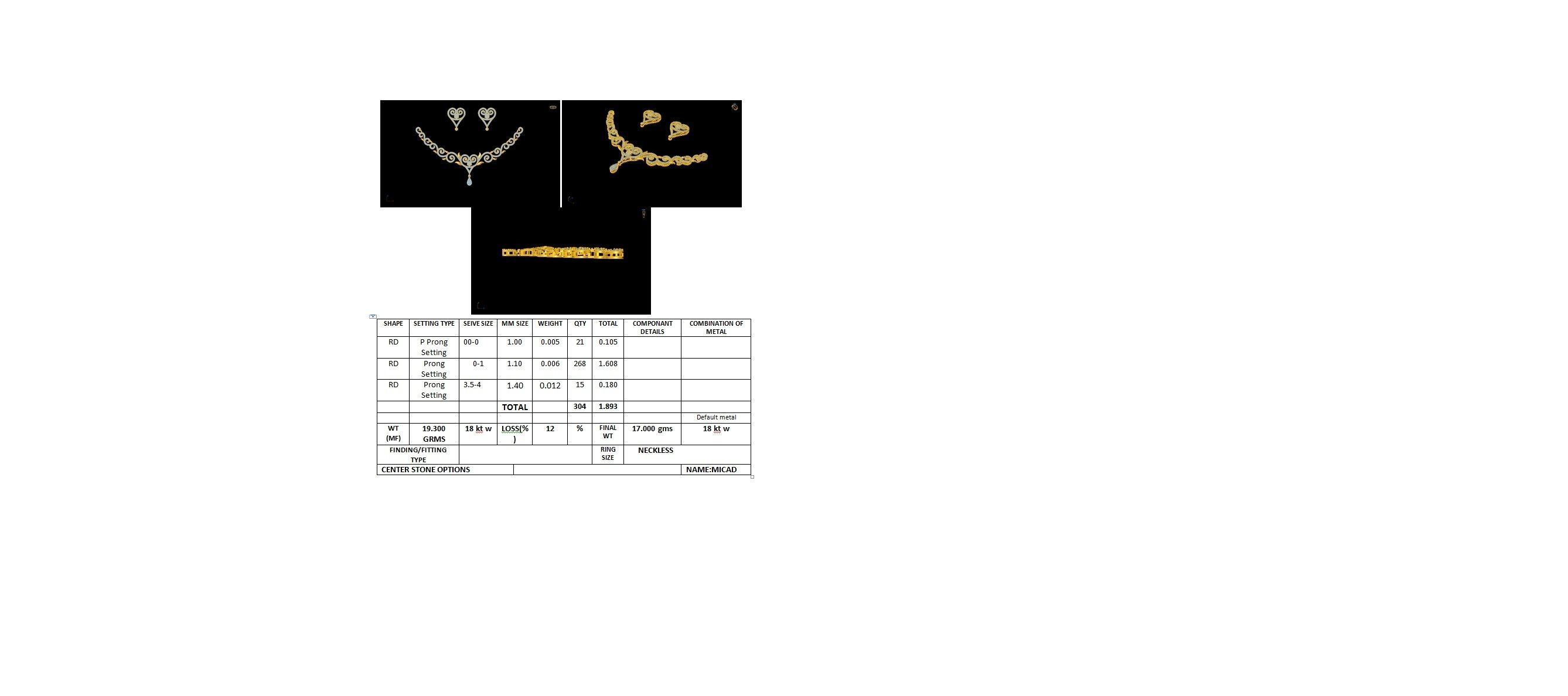 Women necklace-earrings set 3dm stl render detail 3D print model_10