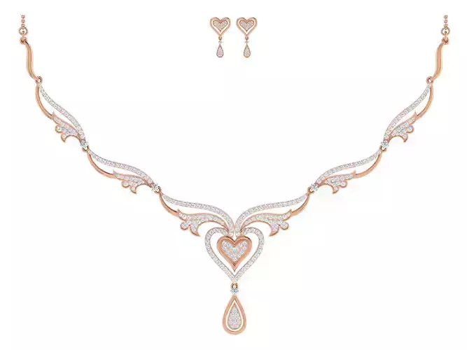 Women necklace-earrings set 3dm stl render detail 3D print model