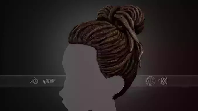 Male Hair Cards Style 8 - Dreadlocks 1 Low-poly 3D model