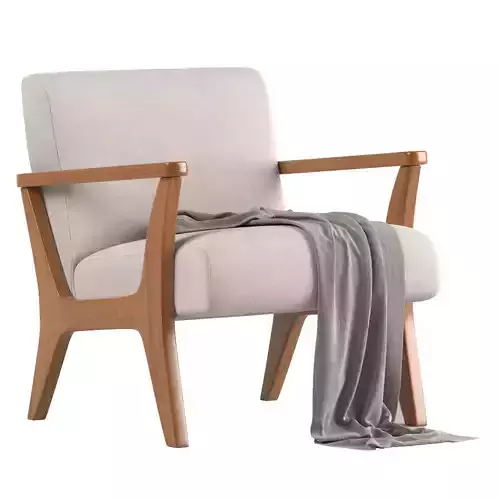 Armchair Vancouver Solid Wood Upholstered 3D model