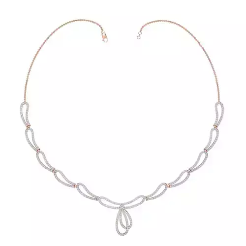 Women necklace-earrings set 3dm stl render detail