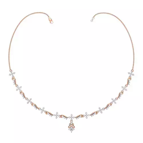 Women necklace-earrings set 3dm stl render detail