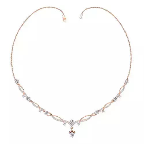 Women necklace-earrings set 3dm stl render detail