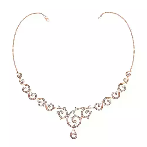 Women necklace-earrings set 3dm stl render detail