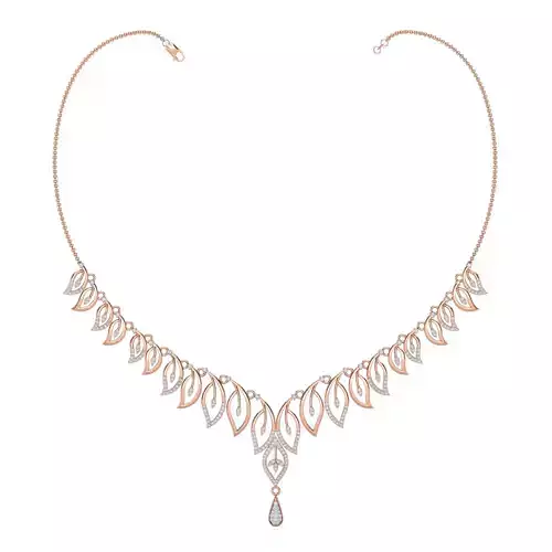 Women necklace-earrings set 3dm stl render detail