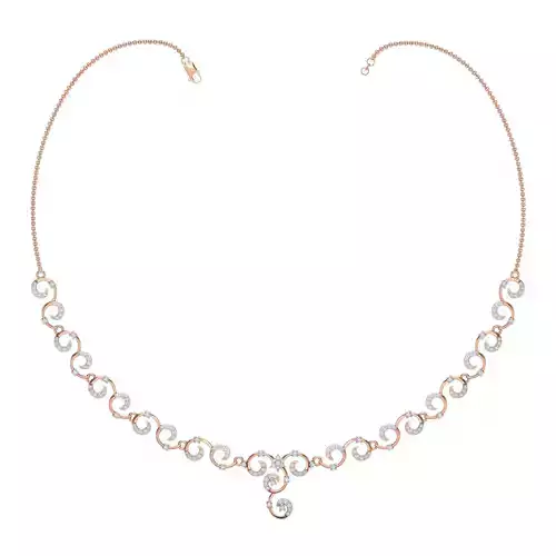 Women necklace-earrings set 3dm stl render detail