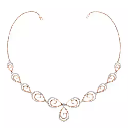 Women necklace-earrings set 3dm stl render detail