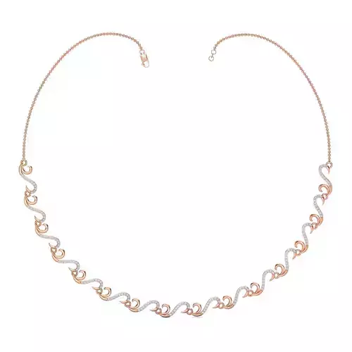 Women necklace-earrings set 3dm stl render detail