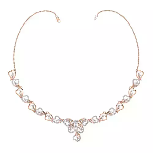 Women necklace-earrings set 3dm stl render detail