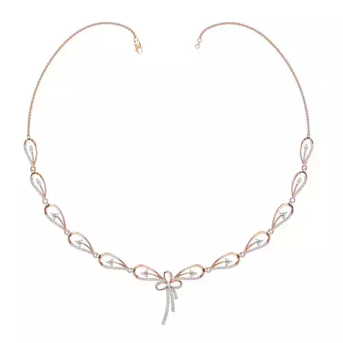 Women necklace-earrings set 3dm stl render detail