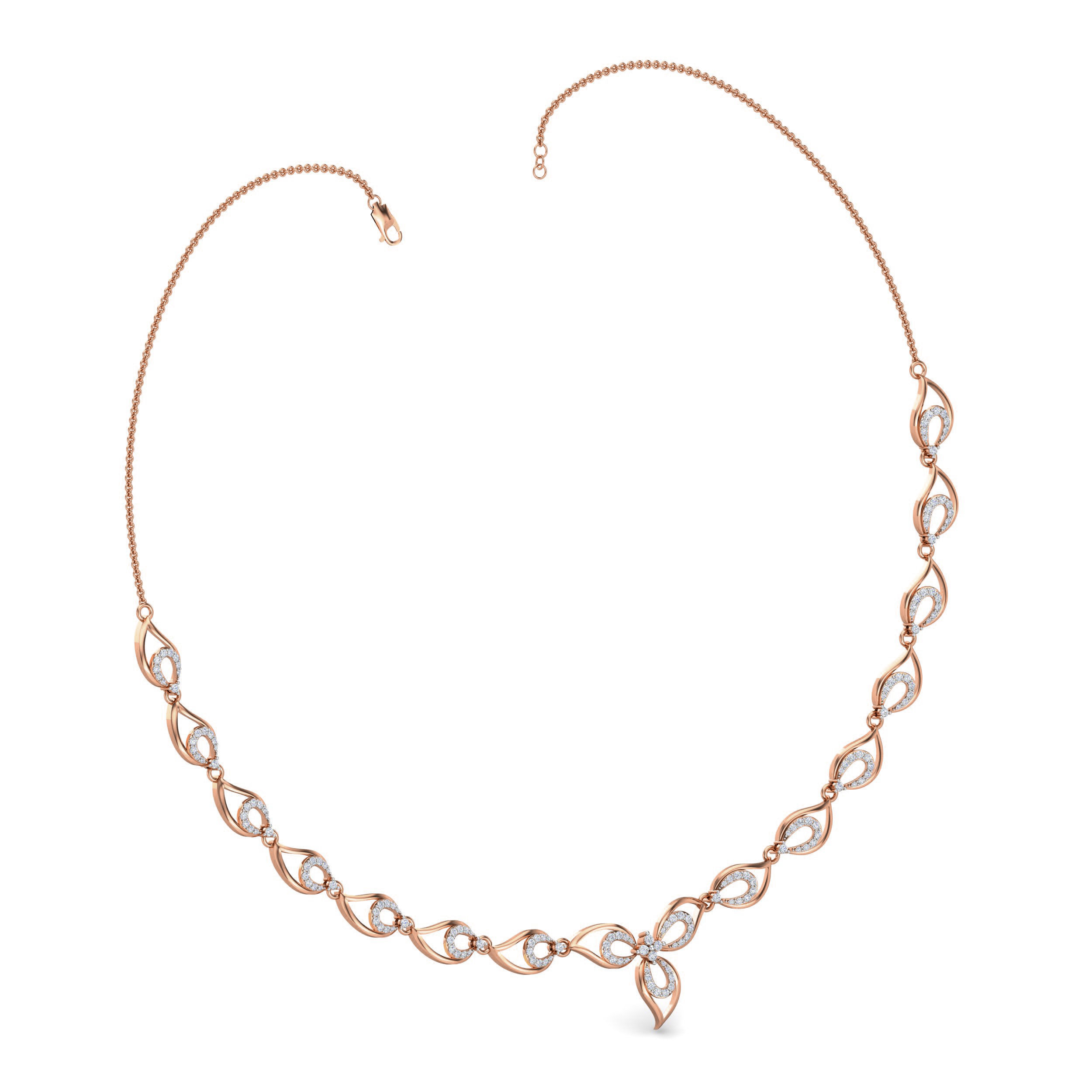 Women necklace-earrings set 3dm stl render detail 3D print model_5