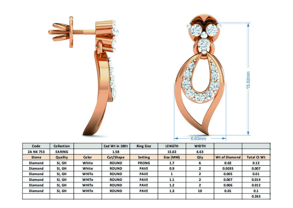 Women necklace-earrings set 3dm stl render detail 3D print model_7