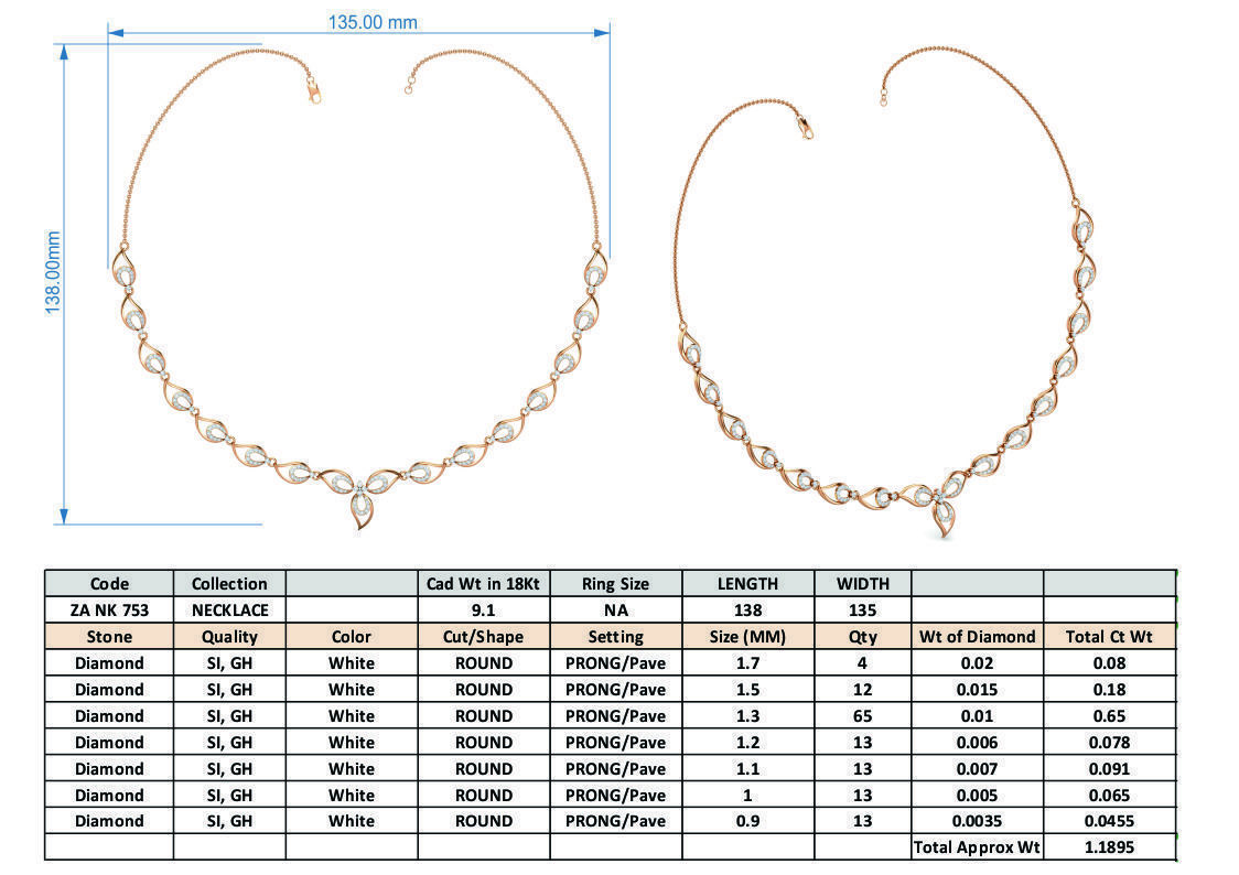 Women necklace-earrings set 3dm stl render detail 3D print model_6