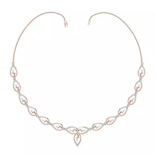 Women necklace-earrings set 3dm stl render detail