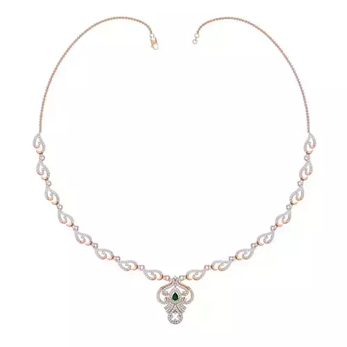 Women necklace-earrings set 3dm stl render detail